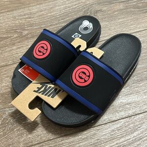 Nike Black and Blue Cubs Slide Sandals